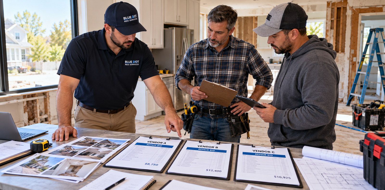 Renovation Team Reviewing Repair Bids