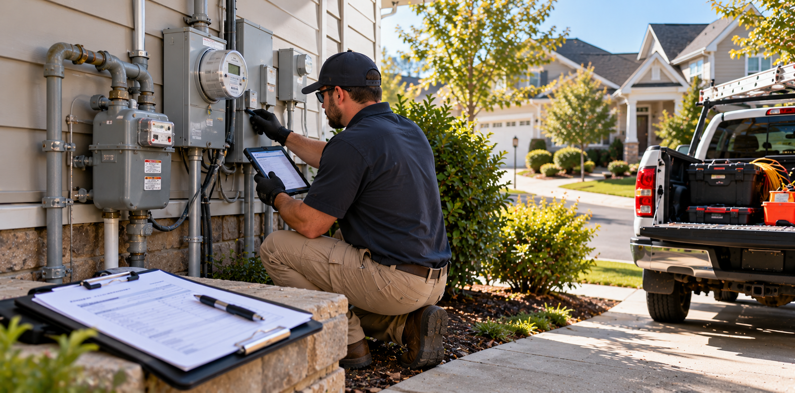 Suburban Utility Meter Inspection
