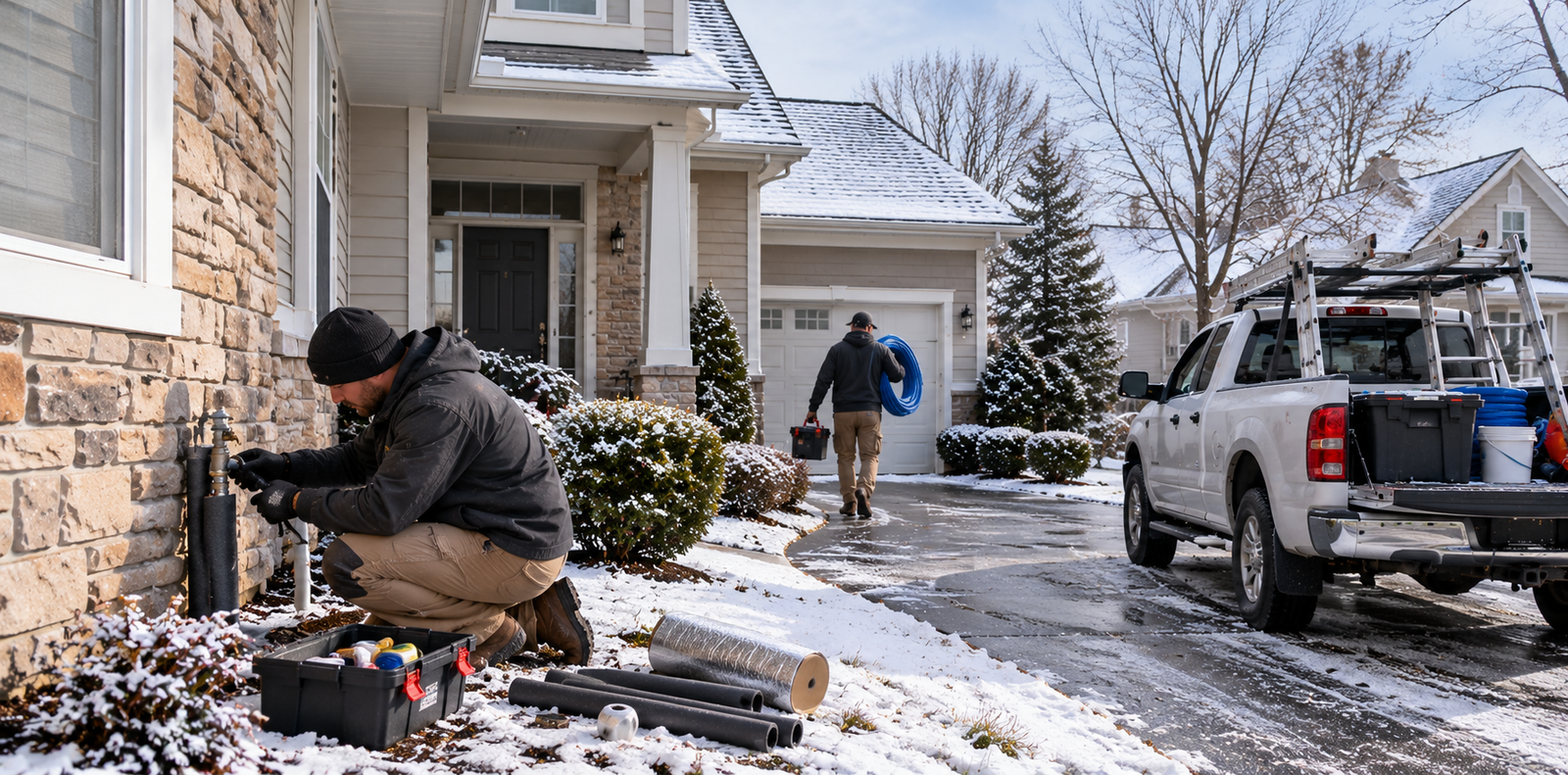 Winter Plumbing Insulation Work